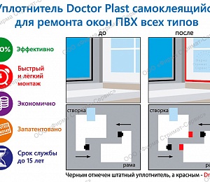 Doctor Plast   "12м   черный  (уп.1/20шт)  уплотнитель 